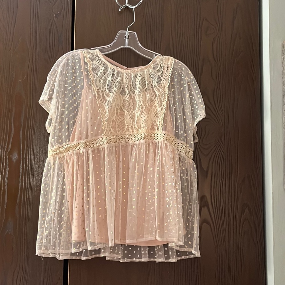 Listicle dressy short sleeve top.